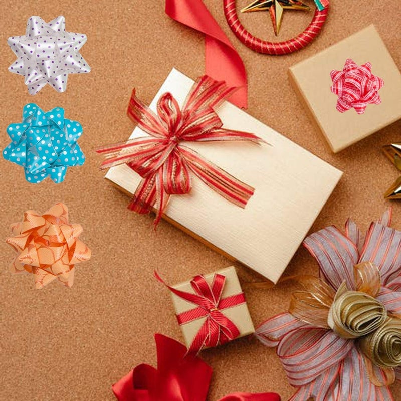 DYSHIPEN 2 inch 100Pcs Small Star Bows for Gift Wrapping and Presents,Multiple coClour Christmas Bows,For Parties, Birthdays, Weddings or Other Holidays. - Image 5